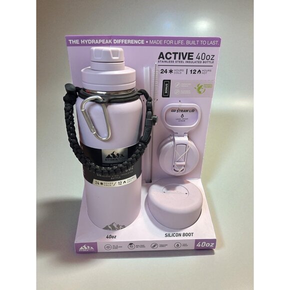 HYDRAPEAK ACTIVE 40 oz Insulated Stainless Steel Water Bottle Set Paracord -Blu - Picture 1 of 8